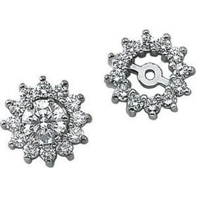 14K White Gold Diamond Earrings Jacketwhite 