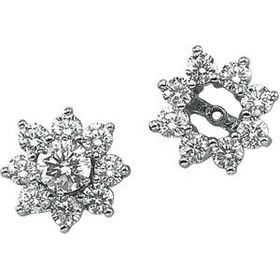 14K White Gold Diamond Earrings Jacketwhite 