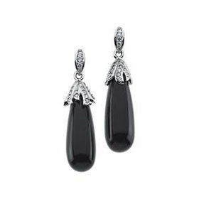14K White Gold Diamond Earrings Semi Mount Briolette Earringswhite 