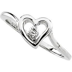 14K White Gold Diamond Heart Ringwhite 