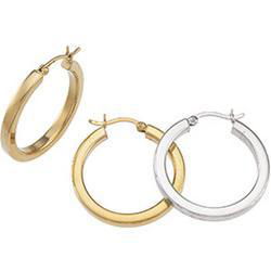 14K Yellow Gold Concave Hoop Earringsyellow 