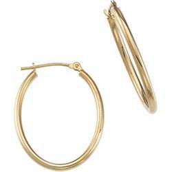 14K Yellow Gold Oval Hoop Earringsyellow 