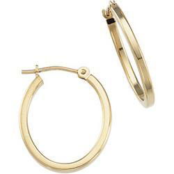 14K Yellow Gold Oval Square Tube Hoop Earringsyellow 