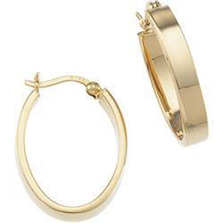 14K Yellow Gold Oval Flat Tube Hoop Earringsyellow 