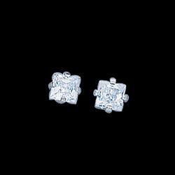 Inverness Palladium Plated Square Cubic Zirconia Earringsinverness 