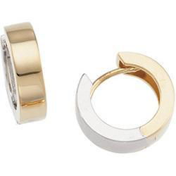 14K Two Tone Gold Hinged Earringstwo 