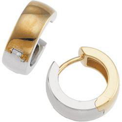 14K Two Tone Gold Hinged Earringstwo 