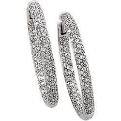 18K White Gold Hinged Diamond Earringswhite 