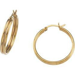 14K Yellow Gold Double Tubing Hoop Earringsyellow 