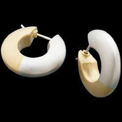 18K Yellow Gold & Platinum Hoop Earringsyellow 