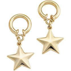 14K Yellow Gold Star Dangle Earringsyellow 