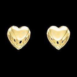 14K Yellow Gold Heart Earringsyellow 