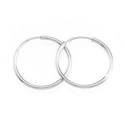 14K White Gold Hoop Earringswhite 