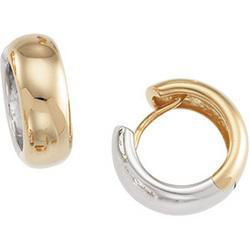 14K Two Tone Gold Hinged Earringstwo 