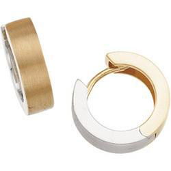 14K Two Tone Gold Hinged Earringstwo 