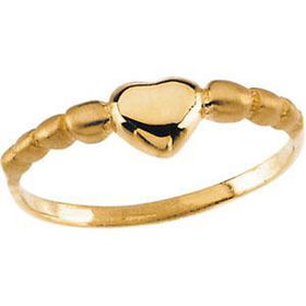 14K Yellow Gold Children's Heart Ring - Size 3yellow 