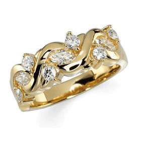 14K Yellow Gold Created Moissanite Anniversary Band Ringyellow 