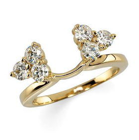 14K Yellow Gold Created Moissanite Ring Guard Enhanceryellow 