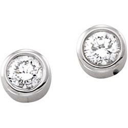 14K White Gold Diamond Solitaire Earringswhite 