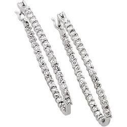 14K Yellow Gold Diamond Hoop Earringsyellow 