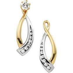 14K Two Tone Gold Diamond Earrings Jackettwo 