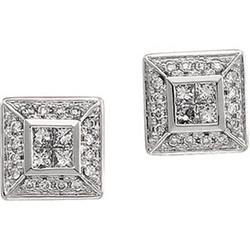 14K White Gold Diamond Earringswhite 