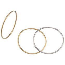 14K Yellow Gold Round Endless Hoop Earringsyellow 