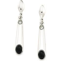Sterling Silver Onyx & Cubic Zirconia Earringssterling 