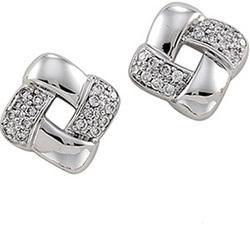 14K White Gold Diamond Earringswhite 