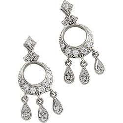 14K White Gold Diamond Chandelier Earringswhite 