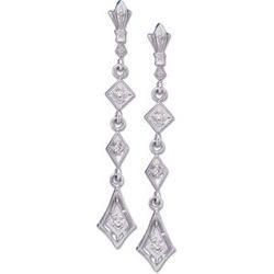 14K White Gold Diamond Earringswhite 