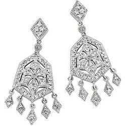 14K White Gold Diamond Earringswhite 