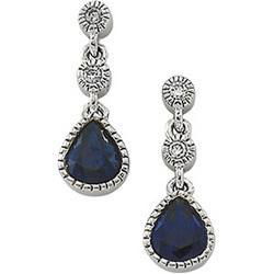 14K White Gold Sapphire & Diamond Earringswhite 