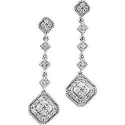 14K White Gold Diamond Earringswhite 