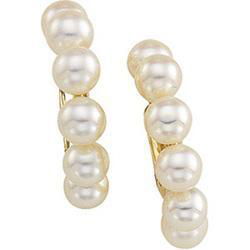14K Yellow Gold Pearl Earringsyellow 