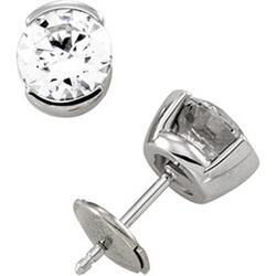14K Yellow Gold Cubic Zirconia Earrings - 5.25 mmyellow 