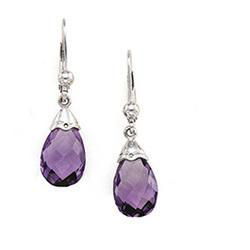 14K White Gold Amethyst Earringswhite 