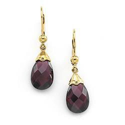 14K Yellow Gold Brazilian Garnet Earringsyellow 