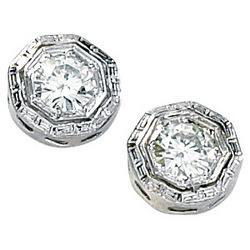 14K White Gold Created Moissanite Earringswhite 