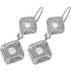 14K White Gold Created Moissanite Earringswhite 