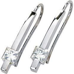 14K White Gold Created Moissanite Earringswhite 
