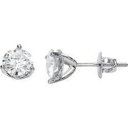 14K White Gold Created Moissanite Earringswhite 