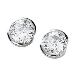 14K White Gold Created Moissanite Earringswhite 