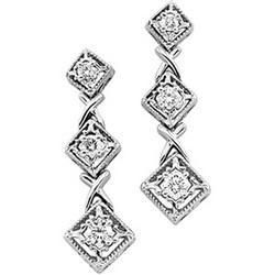 14K White Gold Diamond Earringswhite 