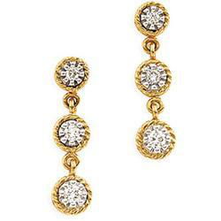 14K Two Tone Gold Diamond Earringstwo 