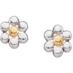 14K Two Tone Gold Metal Fashion Earringstwo 
