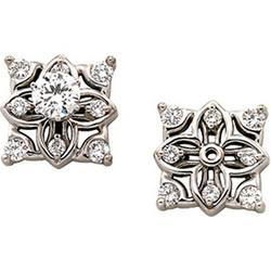 14K White Gold Diamond Earrings Jacketwhite 