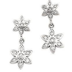 14K White Gold Diamond Earringswhite 
