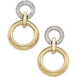 14K Two Tone Gold Diamond Earringstwo 