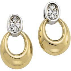 14K Two Tone Gold Diamond Earringstwo 